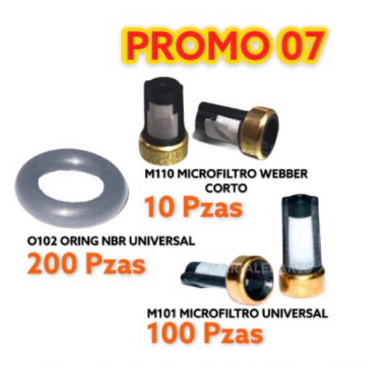 COMBO-310 Combo de Microfiltros y Oring Universales, Microfiltro Webber Corto 310 Unidades