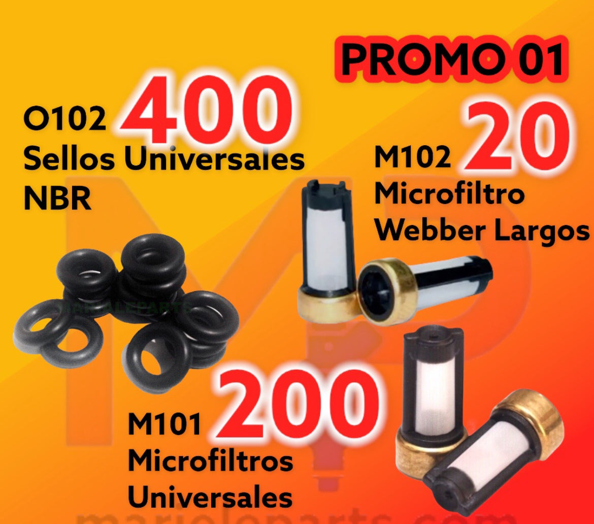 COMBO-01 Microfiltros Universales, Webber Largos y Oring Universales